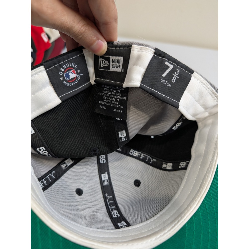 New Era 59FIFTY Chicago White Sox Hat Mens 7 3/8 Black Grey Split Panel - Picture 3 of 6